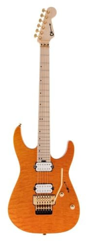 Charvel Pro-Mod DK24 HH FR M Mahogany with Quilt Maple Dark Amber - E-Gitarre