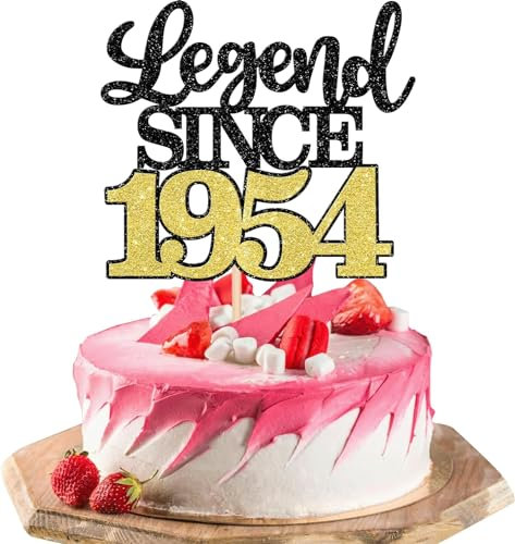 1 Stück Aufschrift Legend Since 1955 Tortenaufsatz 70 Kuchen Topper Glitter alles Gute zum 70. Geburtstag Kuchen Pick 70 Fabulous Tortendekorationen für Prost zum 70