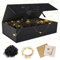 Geschenkbox mit Deckel,Geschenkbox mit Schleifen,Faltbare Geschenkbox,Geschenkkarton mit Magnetisch,Geschenkbox Set,Grußkarten,Raffia Hamper Shreds,LED-Lichterkette,für Hochzeit Geburtstag Weihnachten