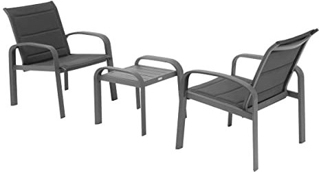 Hespéride - Gartengarnitur-Duo Elyn Anthrazit & Graphit - 2 Sitze - Anthrazit/Graphit