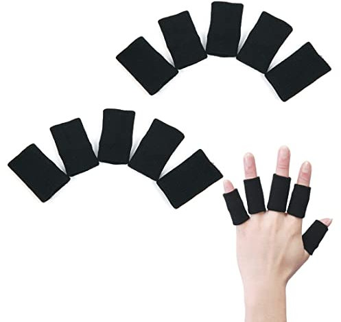 XPEX 10 Stück Fingerbandage, elastische Baumwoll-Fingerbandagen für Sport, Kompressionsschutz, Fingermanschetten zur Linderung Arthrose Fingerschlaufen