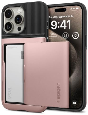 Spigen Slim Armor CS Hülle Kompatibel mit iPhone 15 Pro -Rose Gold