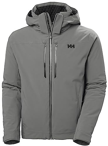 Helly Hansen Alpha LIFALOFT Insulated Ski Jacket - Winter Coats for Men - Water-Resistant Snowboard Jacket - Battery Saver Pocket - 876 Concrete - Medium