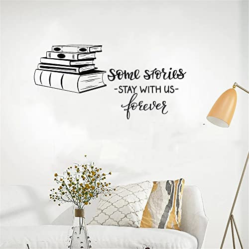 Bücher Shop Bibliothek Lesesaal Dekor Kunst Wohnkultur Wandaufkleber Vinyl Innendekoration Haus Schlafzimmer Aufkleber 57X38Cm