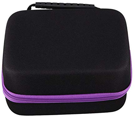 Graootoly 6Colors - per olio per 30 bottiglie da 10 ml, per olio di profumo, contenitore per essenziali, da viaggio, portatile, per smalti, colore viola, Nero e viola.