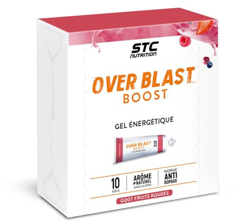 STC NUTRITION - Over Blast® Boost - Gel énergétique enrichi en complexe dynamisant - Norme anti-dopage - 10 dosettes