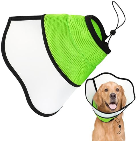 YUEMING Collerette pour Chien, Anti-Morsure Protection Cône Collerettes pour Chien Chat de Chiot, Protecteur de Cône de Cou Réglable pour Chiens Récupération après Chirurgie et Blessures(XL)