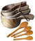 Wooden Measuring Spoons and Cup Set of 8, Smooth Wooden Cup Measurements Set, Cute Measuring Spoons Sets, Reusable Kitchen Accessories for Dry Ingredients Baking Cooking