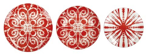 BRANDANI Batik Servizio Tavola Piatti Set 18 Pezzi Rosso Porcellana