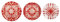 BRANDANI Batik Servizio Tavola Piatti Set 18 Pezzi Rosso Porcellana