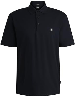 BOSS Herren C-Parris 01 Poloshirt aus merzerisierter Baumwolle mit Double-B-Monogramm