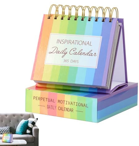Wonsfuleu Täglicher inspirierender Kalender 2024, Humorvoller farbiger Tages-Affirmationskalender mit täglichen inspirierenden Zitaten, Positive kreative Schreibtischgeschenke, motivierende