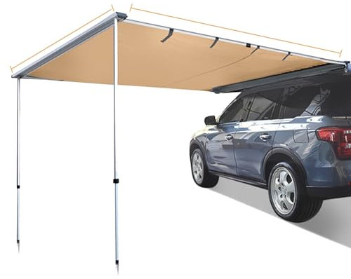 Toldo Camper Furgoneta Lateral, toldo impermeable para coche con panel de pared lateral, toldo extraíble para vehículos, altura ajustable,toldos para vehículos recreativos para SUV/camioneta/furgoneta