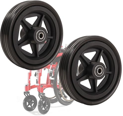 1 Paar 5-Zoll-Ersatz-Rollstuhl Vorderrad, 5 × 1 1/4 Rollstuhl Rad, Solide Räder, PU-Reifen, Zubehör für Manuelle Rollstühle