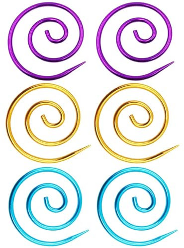 KGDUYC 6 Stück Spiralstricknadeln Schal Nadeln, Metall-Spiralnadeln, Rundstricknadeln, Kabelnadeln Schal Nadeln Stricknadeln Kit Spiralnadel Stricken Zubehör für Anfänger Nähen Geschenke