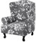 Somsiwey Ohrensessel-Bezüge mit Blumenmuster, 1 Stück, Bedruckte Stretch-Ohrensessel-Schonbezüge mit elastischer Unterseite, waschbarer Möbelschutz für Wohnzimmer und(Gray)