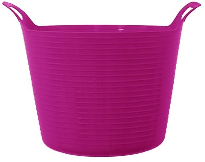 42L Large Multipurpose Plastic Flexi Tub Storage Bucket - Pink Single Tub