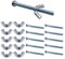 TOP-VIGOR 10Pcs Wing Nut & Bolt, M5*50mm Butterfly Wing Screws, Zinc Plated Threaded Design Screw Bolts, Wing Nuts & Hexagonal Bolts for DIY Projects, Industry Mechanical Work, Secure Fastening