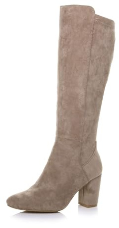 AJVANI Womens ladies high block heel stretchy elastic calf sock boot size