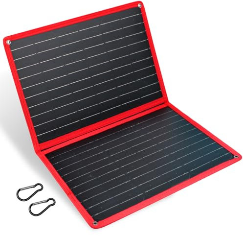DOKIO 20W Solar Ladegerät Für Handy ETFE Monokristalline Solarpanel Faltbar mit USB-A&USB-C IP67 Wasserdicht Für Camping, Wandern, Outdoor