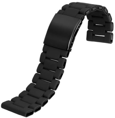 QNGMKBKTDZ Gummi-Armband passend for Diesel-Uhrenarmband DZ7370 DZ7396 DZ7395 DZ4289 ​​DZ7430 Armband(Black,24mm)