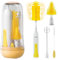 Electric Bottle Brush Cleaner, Portable Electric Baby Bottle Brush Cleaner for Travel, Rechargable Travel Bottle Cleaner Kit with Nipple & Straw Brush, Perfect Mom Essentials After Birth Gift, Yellow