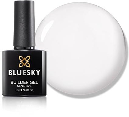 Bluesky All in One Fast & Easy Builder Gel Sensitive 10ml, Crystal Clarity - Clear, Nail Strengthener and Extender for Sensitive Nails, Requires Curing Under LED UV Nail Lamp
