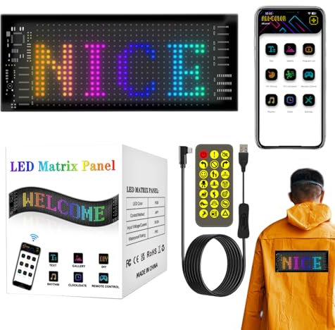 Panneau LED – Cadre en plastique flexible et étanche IP65 | Écran programmable pour fenêtre de voiture avec contrôle par application pour la publicité, les vacances, les inscriptions animées dans le