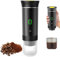 KYZTMHC Rechargeable Portable Coffee Machine, 12V Maker with Case for Car & Camping, K-Cup & Ground Coffee Compatible, Black