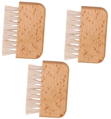 VALICLUD 3 Stück Nagelbürste mit Schweineborsten Nagelbürste zum Reinigen der Fingernägel Fingernagelbürste Reinigung UV Nagelbürsten zum Reinigen von Fingernägeln Nagelschrubben hölzern