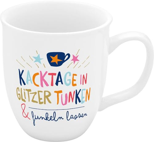 H:PPY life Espressotasse Funkeln lassen | Mini-Tasse mit Spruch, Tässchen aus Porzellan, 10 cl | Geschenk für Sie, Freundin, Schwester, Kollegin | 74731