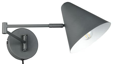 Trio Leuchten Wandleuchte Cosima 263970142, Metall Anthrazit, exklusive 1x E14, Flex Connect, flexibles Gelenk