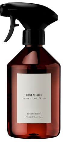BOHORIA® Ambientador para habitación Hotel Scents Air Spray 500 ml de albahaca y lima – Ambientador para Boutique Hotel Feeling – Home Perfume Ambientador con albahaca, lima y frescura verde