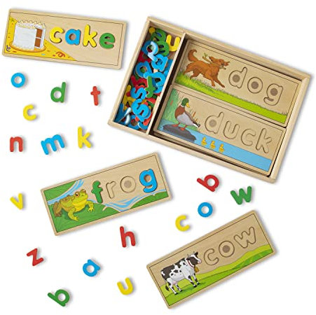 Melissa & Doug sehen & buchstabieren | Entwicklungsspielzeug für Kinder | Motorik | Problemlösung | 4+ | Geschenk für Jungen oder Mädchen, Blau, c1, 2940