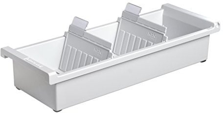 HAN Karteitrog DIN A7 quer, modernes Design für 1.300 Karten, inklusive 2 Stützplatten mit Sichtreitern, 957-0-11, lichtgrau