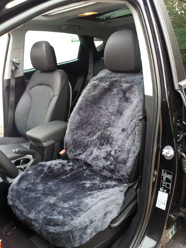 Sitzbezug Echt Lammfell Schonbezug Anthrazit Autoschonbezug KEIN Patchwork Schonbezug NEU