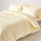HOMESCAPES Pastel Yellow Pure Egyptian Cotton Duvet Cover Set Super King 330 TC 500 Thread Count Equivalent Satin Stripe Quilt Cover 2 Pillowcases Included Bedding Set