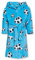 Playshoes Unisex Kinder Fleece-Bademantel Morgenmantel, blau Fußball, 110/116