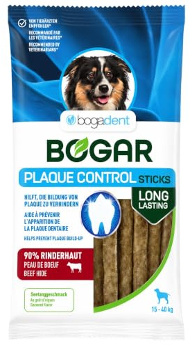 bogar, Bogadent Plaque-Stop Sticks, Zahnpflege für Hunde, Hundezubehör für mittelgroße Hunde, Dental Sticks Hund, Hundesnack mit Algen, Fisch, Fleisch, Früchten und Mineralien, 100 g