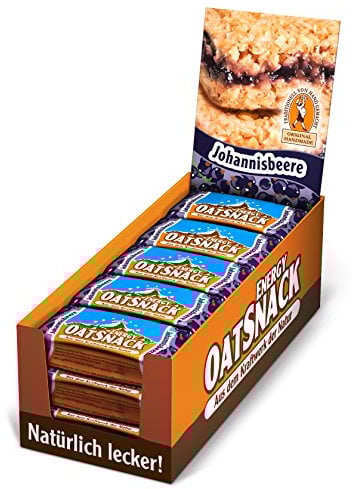 EnergyOatSnack Johannisbeere (15x65g) | Kohlenhydrat Energieriegel mit Haferflocken für Sport & Freizeit | Langanhaltende Energie & leckerer Geschmack | Handgemacht & Vegan | Das Original