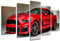 Wandbild - Bild Auto Mustang rot, 165 x 62 cm, Holzdruck - XXL Format - Kunstdruck, 26331
