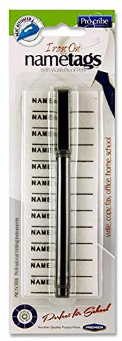 Premier Stationery Iron On Name Tags and Pen