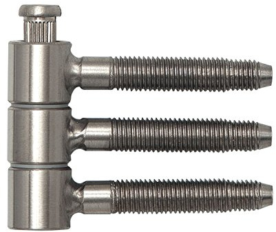 Steckband 3-tlg. f. gefälzte Holztüren, ø 16 mm, Höhe 46,7 mm, Edelstahl