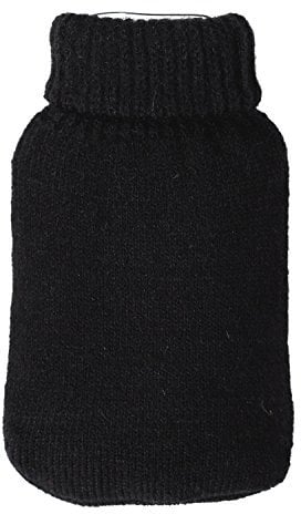 Bütic GmbH Taschenwärmer mit Strickbezug - Blanko - Wärmflasche Handwärmer Wärmepad Firebag Wärmekissen, Farbe:Schwarz