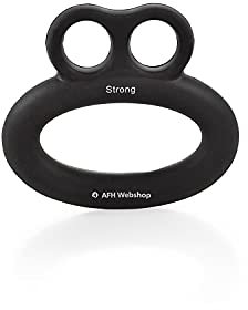 AFH Webshop Silikon Handtrainer und Fingertrainer | Smiley | Premium QUALITÄT | schwarz | stark