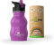 Greens Steel Botella de Acero Inoxidable para Niños - 350ml, Púrpura I Tapa Mejorada Contra Fugas con Pajita y Asa I Botella de Agua para Niños Sorbe Fácil I Botella Ecológica de Bebida