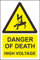 Indigos UG Aufkleber Danger of death High Voltage Zeichen - 30x20 cm