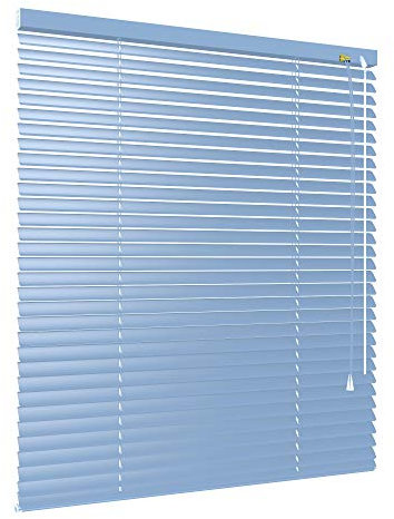 etusimo Klemmfix Alu Jalousie ohne Bohren - viele Größen und Farben - Aluminium Lamellen - Klemmträger Montage Fenster Tür - Rollo Faltrollo Sonnenschutz Jalousette (Größe 80 x 160 cm, Farbe Sky)