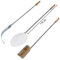GIEMME Accesorios para Horno de Leña: Herramientas para Horno, Pala Pequeña Redonda para Girar la Pizza, Cepillo para Horno, Pala para Brasas, Utensilios para Hornos Profundos 100/110 cm