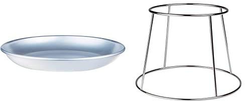 Pentole Agnelli ALMA15836 Linea Alluminio 3mm Vassoio al Frutti di Mare, 36 cm, con Supporto in Acciaio Cromato cod.COIX158B